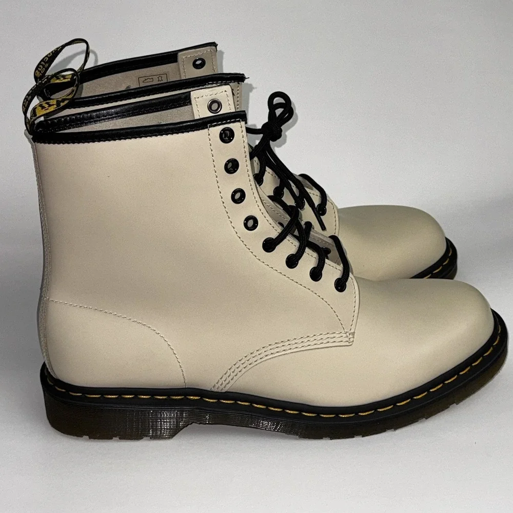 Dr. Martens 1460 8-Eye Leather Boots Cream 30552 Men's size 14